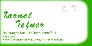 kornel tefner business card